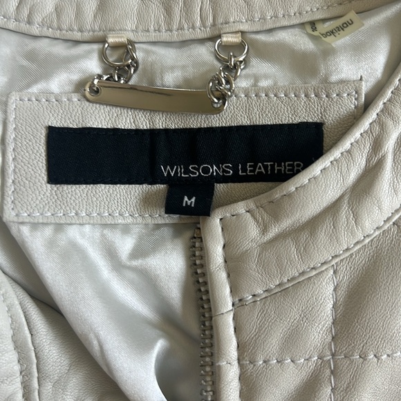 Wilsons Leather Off-White 100% Leather Vintage Jacket Size Medium - Picture 6 of 11